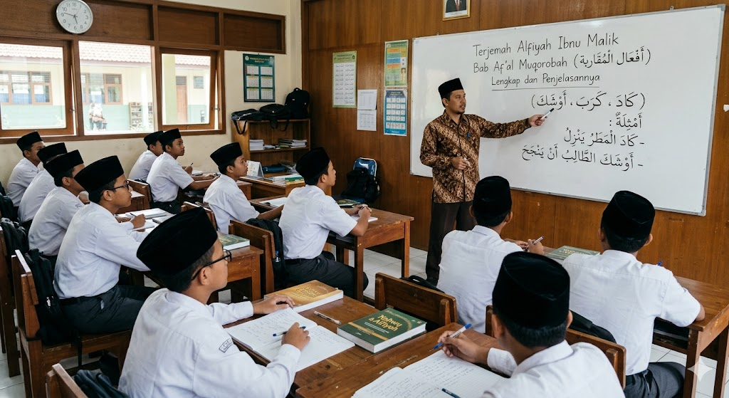 Terjemah Alfiyah Ibnu Malik Bab Af’al Muqorobah (أفعال المقاربة) Lengkap dan Penjelasannya