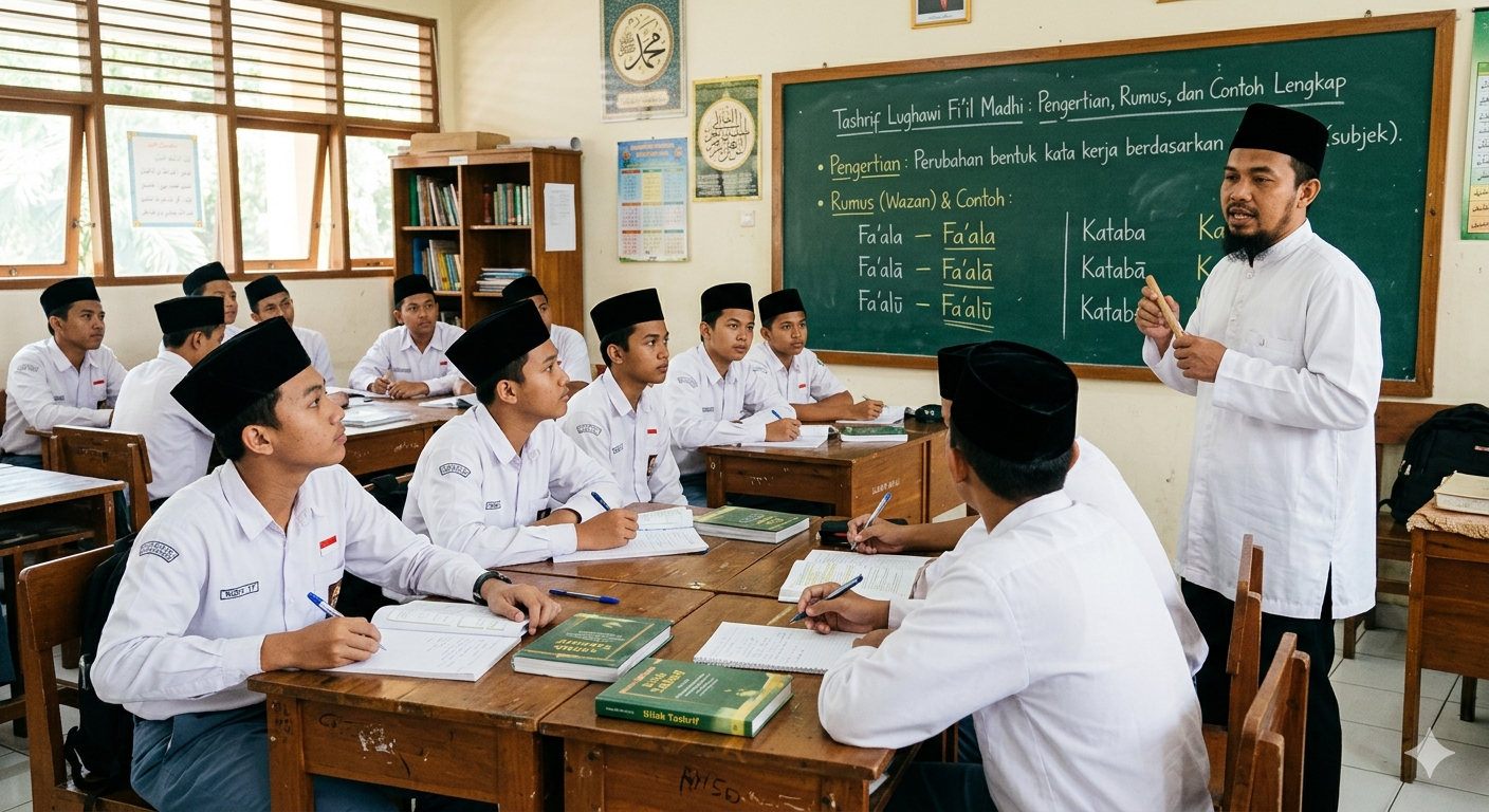 Tashrif Lughawi Fi’il Madhi Pengertian, Rumus, dan Contoh Lengkap
